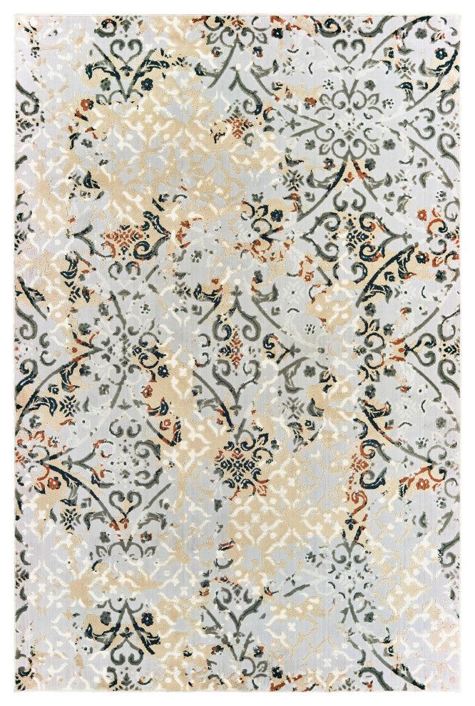 Oriental Weavers Bowen Collection Grey/ Gold Abstract Indoor Area Rug 6'7"X9'6"