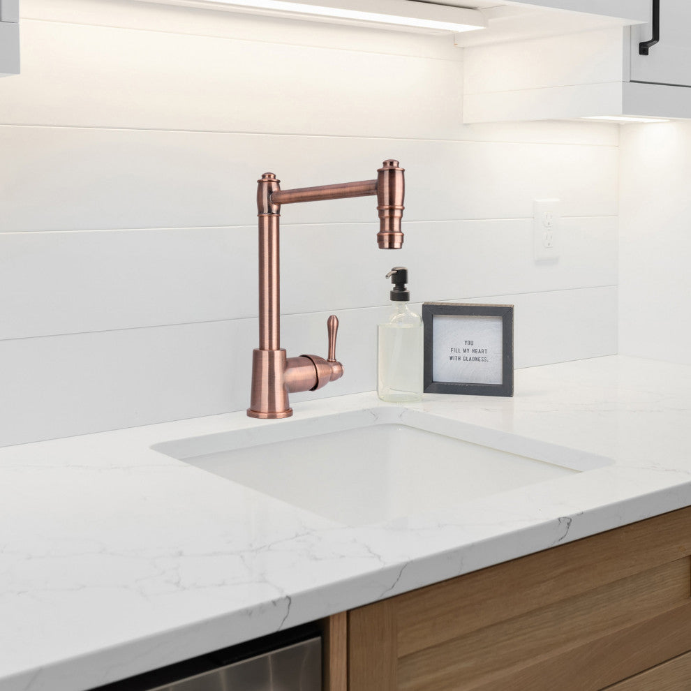 One-Handle Widespread Kitchen Bar/Prep Faucet, Antique Copper