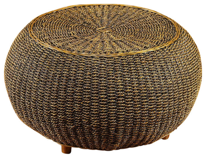 Irven Round Hand Woven Pouf