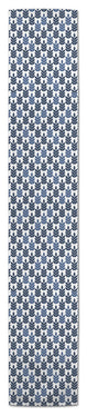 Navy and Blue Leaf Pattern 16x72 Poly Twill Table Runner