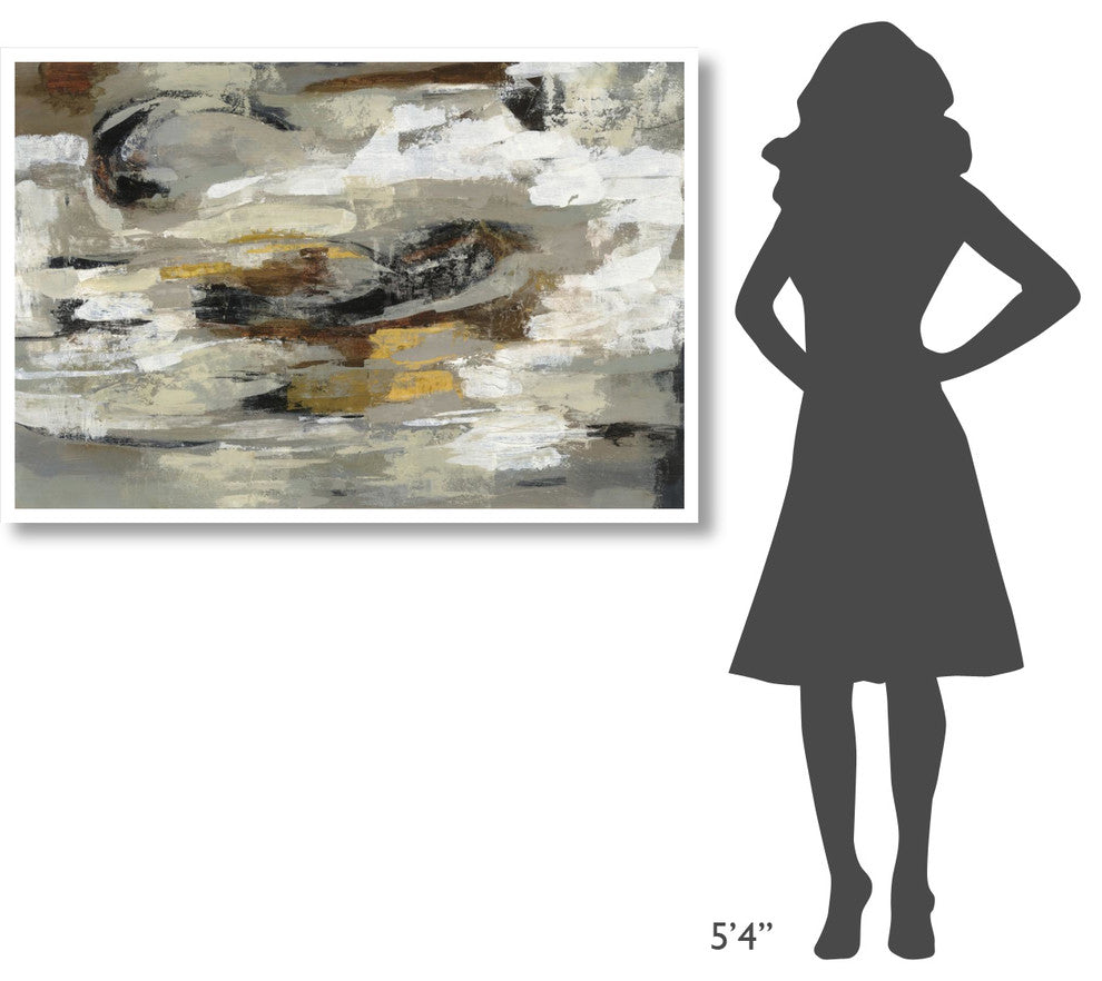 "Neutral Abstract Gray" Digital Paper Print by Silvia Vassileva, 50"x34"