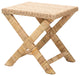 Ove Natural Rattan And Mahogany Accent Bench