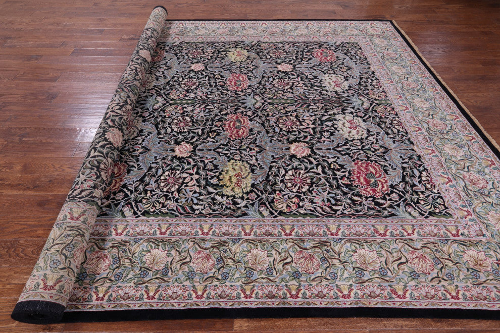 Handmade William Morris Wool Rug 9' 0" X 12' 0" Q11351