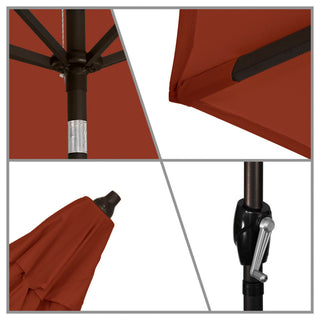 Astella 11' Round Table Patio Umbrella, Auto Crank Lift, Polyester, Brick