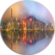 Singapore Financial District Island, Cityscape Round Wall Art, 11"