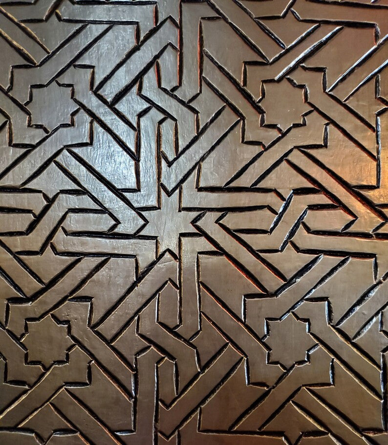 Amazing Moroccan Rabat Door All Metal Inlaid, Silver Finish