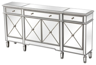 Cosmo 72" Mirrored Credenza, Silver