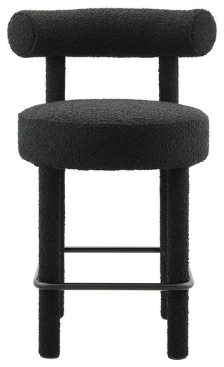 Toulouse Boucle Fabric Counter Stool - Black Black
