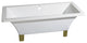 Aqua Eden 67" Acrylic Clawfoot Square Tub with Polished Brass Feet