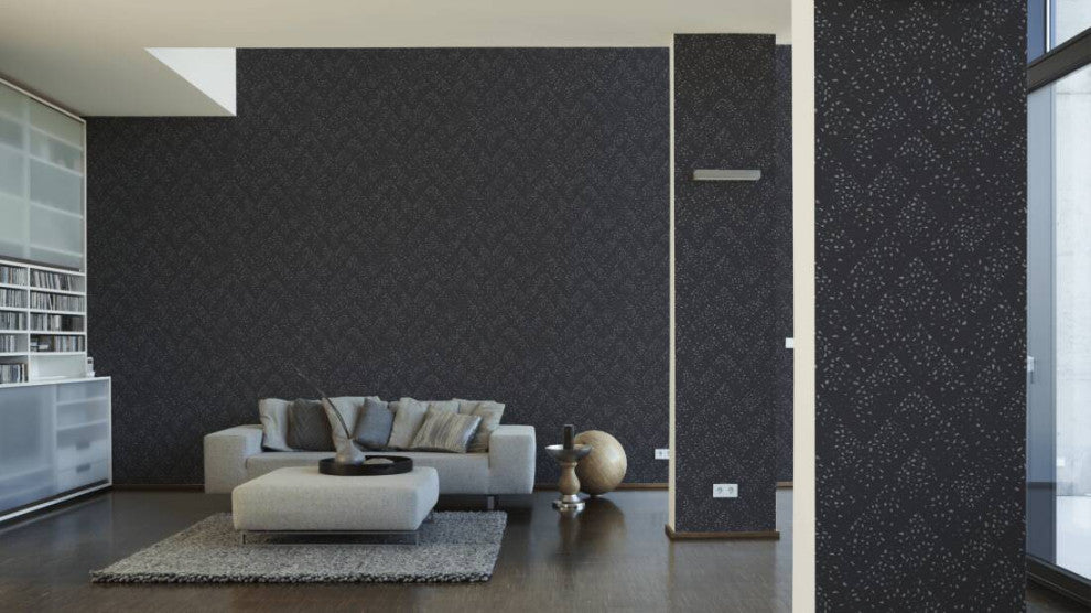 Sample, Modern Textured Wallpaper Featuring Woven Wood, 373945