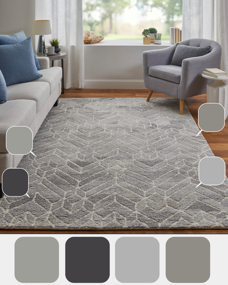 Weave & Wander Saena Gray/Natural Rug, 10'x10' Round