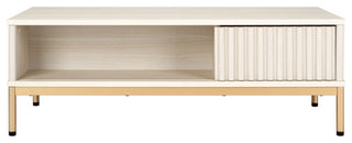 Safavieh Lylia 2 Door Coffee Table, Bleached White/Gold