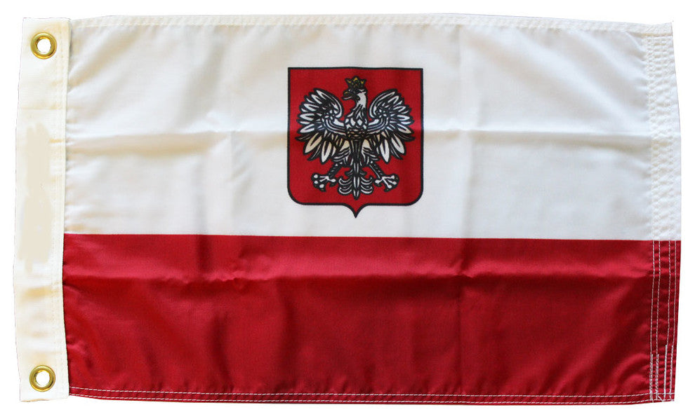 Poland, 12"x18" Nylon Flag, Eagle