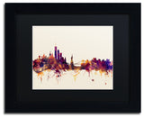 "New York Skyline IX" Matted Framed Canvas Art by Michael Tompsett