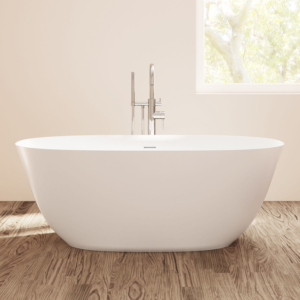 Perlato Treviso Eco-Lapistone Freestanding Soaking Tub, 63"