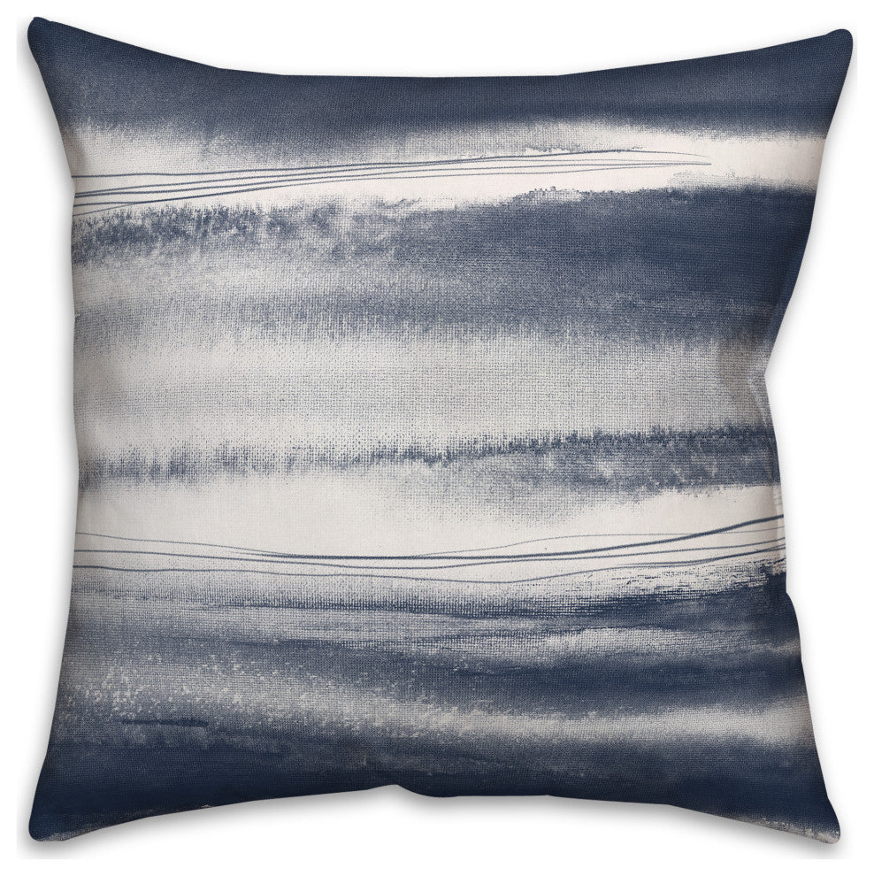 Blue Watercolor Waves 18x18 Indoor/Outdoor Pillow