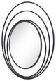 Frame Wall Mirror, Round, Glass, Steel Metal, Black, Bedroom Living