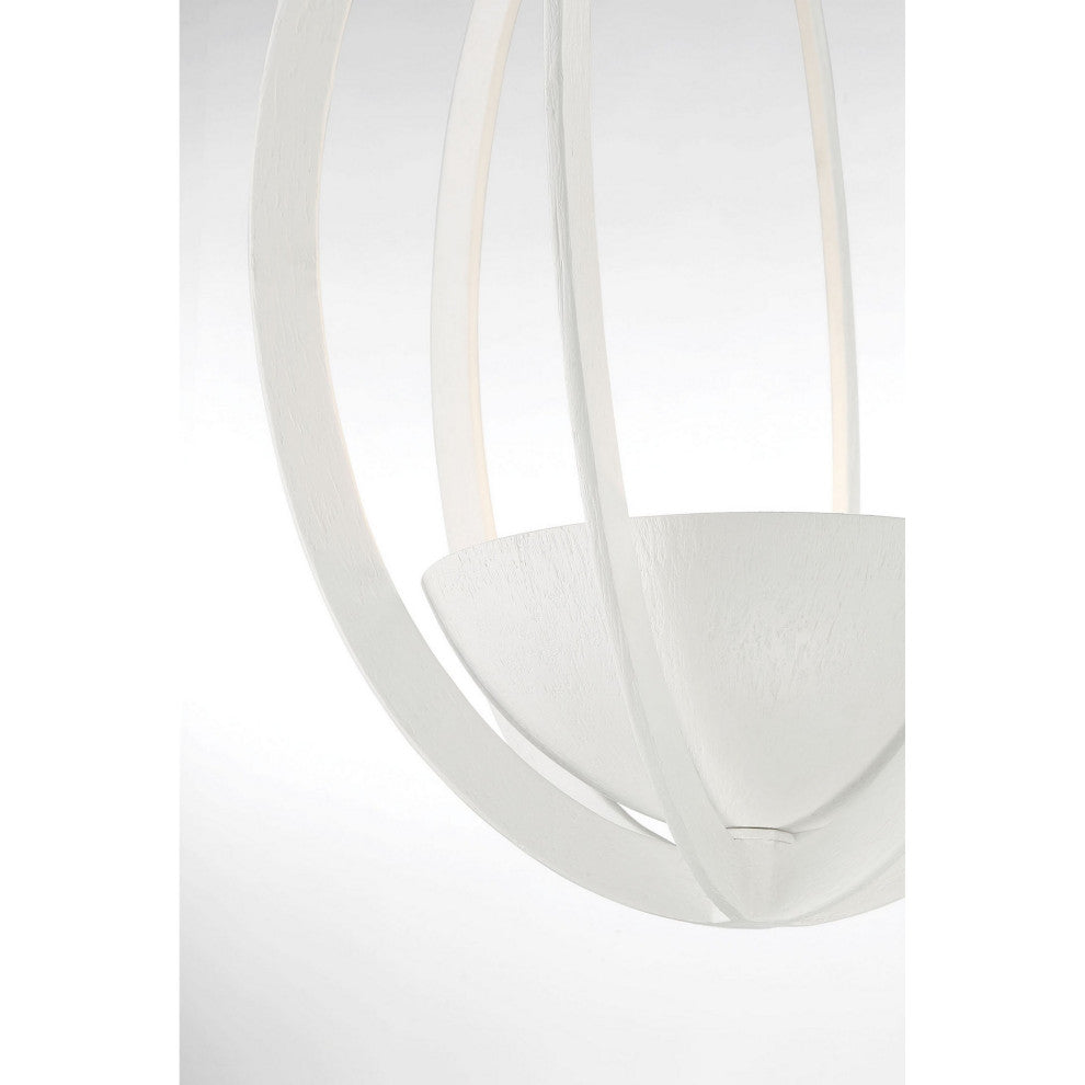 Eclipse 2-Light Contemporary White Oval Chandelier
