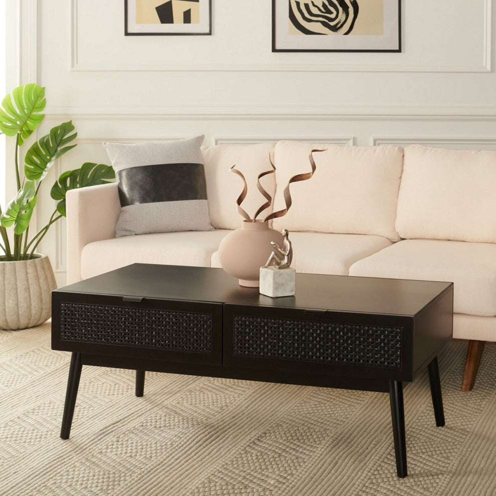 Safavieh Baisley 2 Drawer Coffee Table, Black