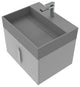 CastelloUSA Amazon 24" Wall Mounted Bathroom Vanity Set, Gray, Gray Top, Chrome Handles