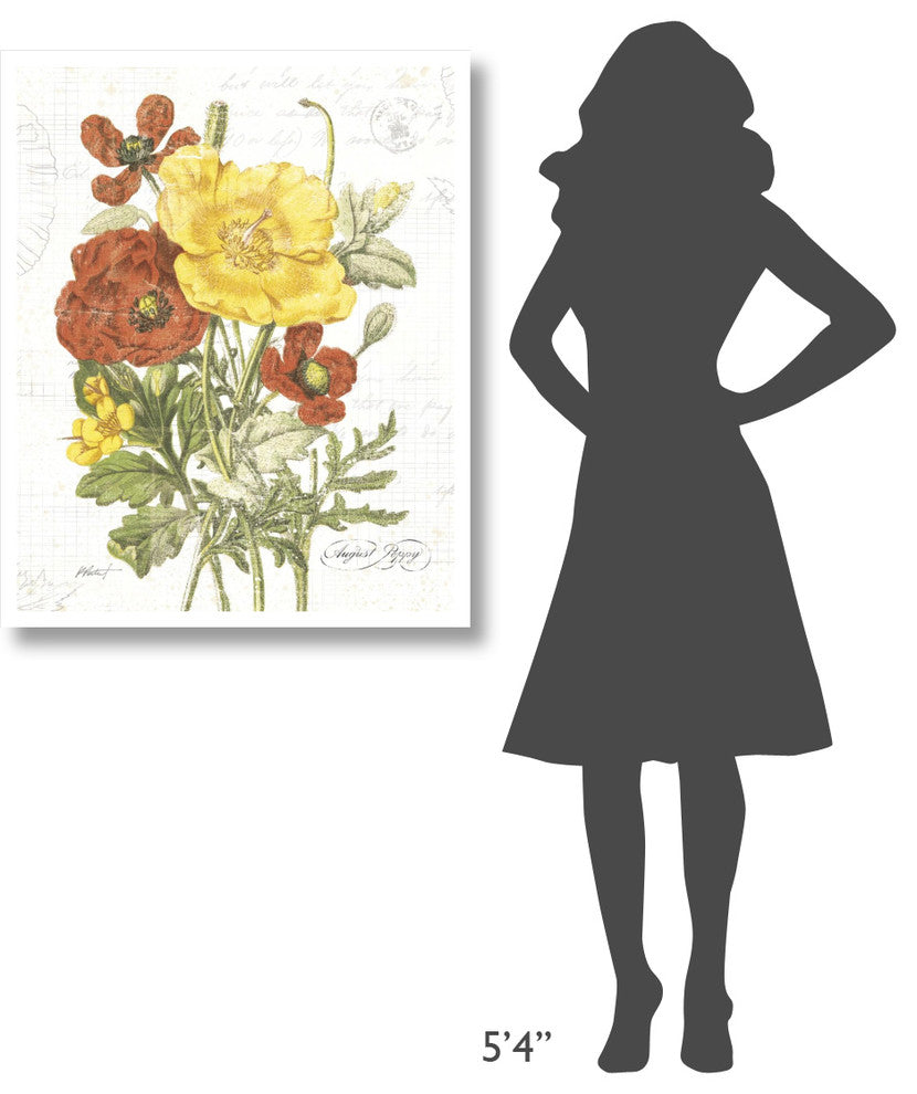 "August Poppy on White" Digital Paper Print by Katie Pertiet, 30"x37"