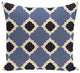 Medina Geometric Print Pillow, Navy Blue, 16"x16"