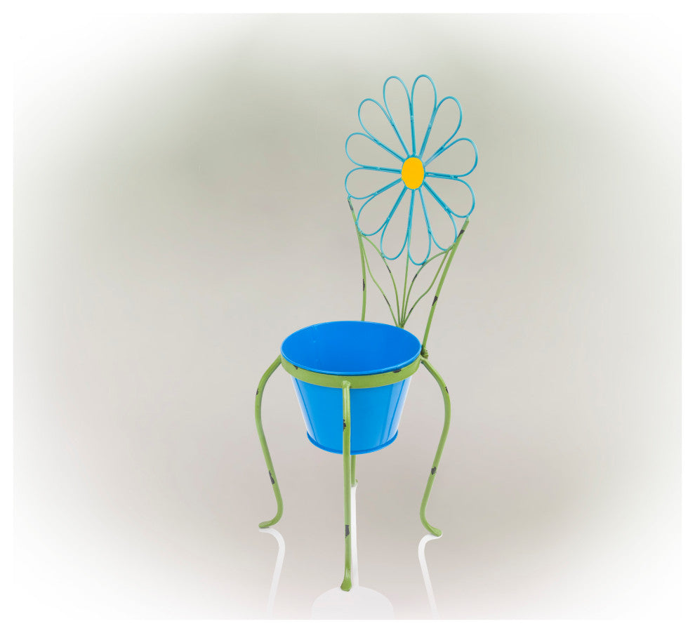 Blue Flower Planter Stand