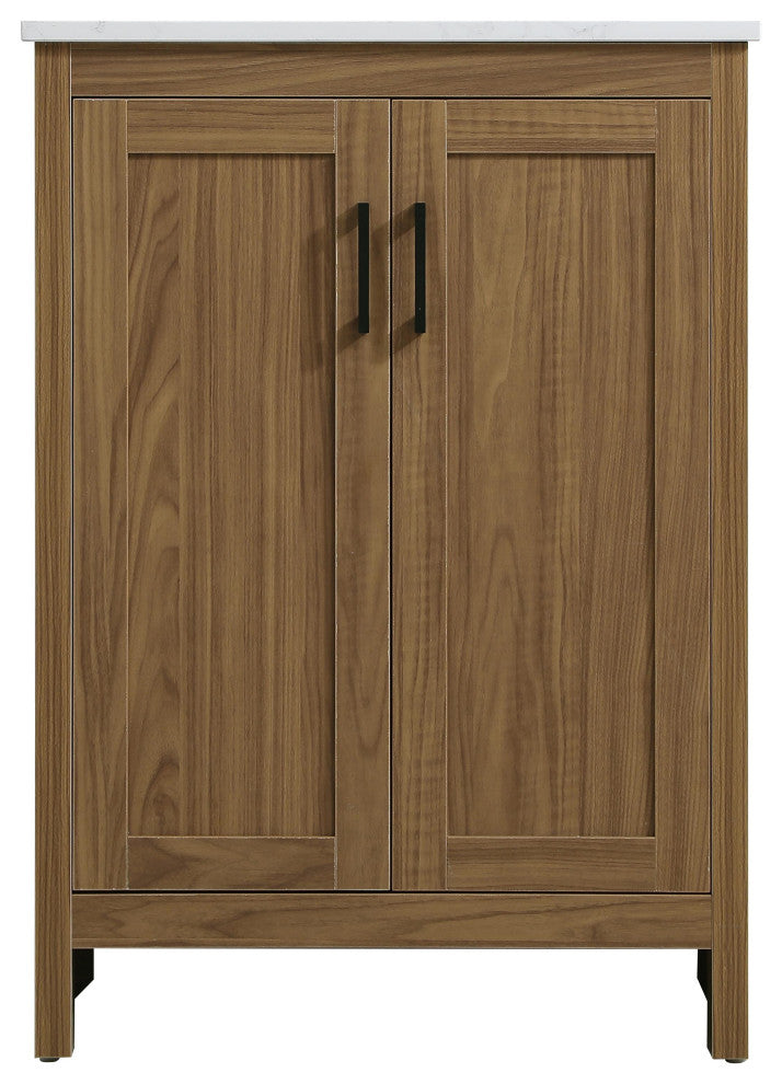 Home Living 24" Single Bathroom Vanity, Walnut Brown