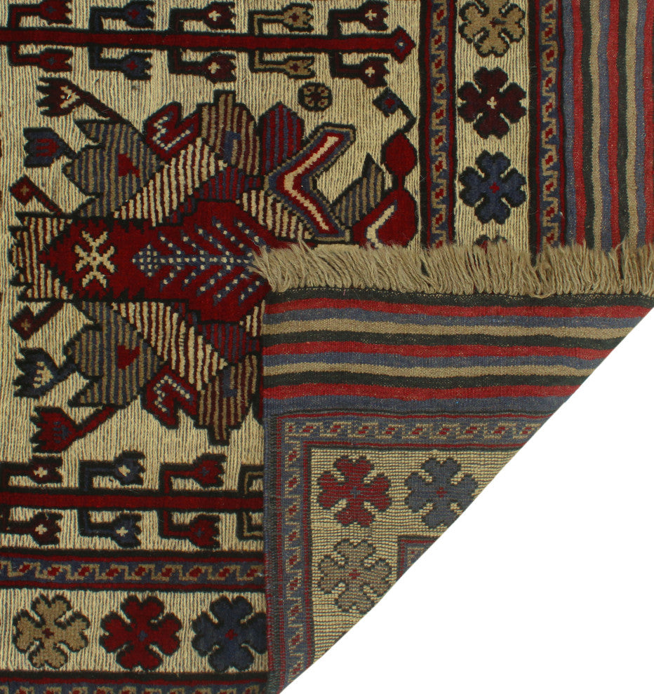 Semi Antique Adem Ivory/Blue Rug, 2'11x4'7
