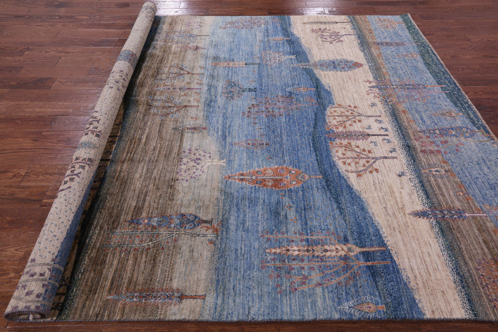 7' 10" X 9' 8" Handmade Persian Gabbeh Tribal Wool Rug Q9678