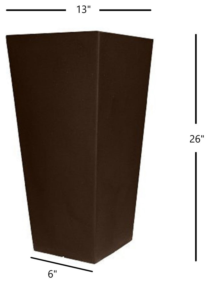 Tusco Products CTU26ES Cosmopolitan Tall Square Planter, 26"Espresso