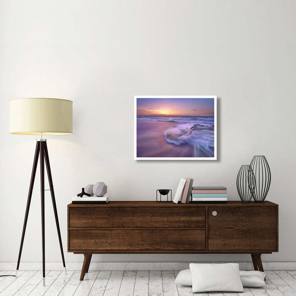 "Sandy beach at sunset, Oahu, Hawaii" Paper Print by Tim Fitzharris, 34"x26"