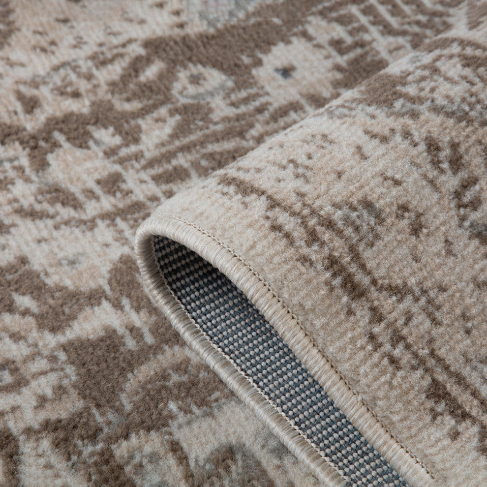 Alpine Imara Area Rug, Cream, 6'7" x 9', Medallion