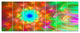 Amazing Multi Color Petals Dandelion, Floral Canvas Art Print, 83"x32", 7 Panels