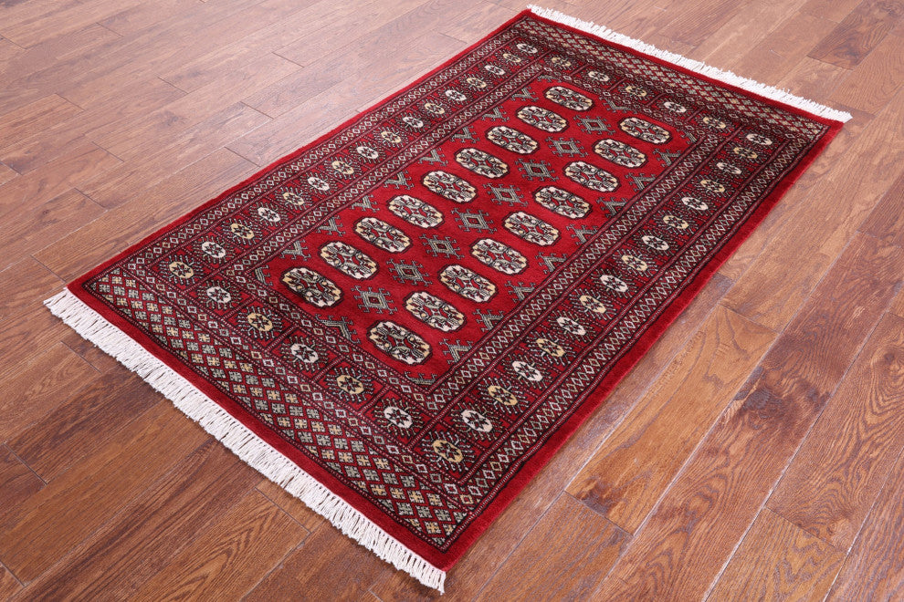 3' 1" X 5' 0" Silky Bokhara Hand Knotted Wool Rug - Q13816