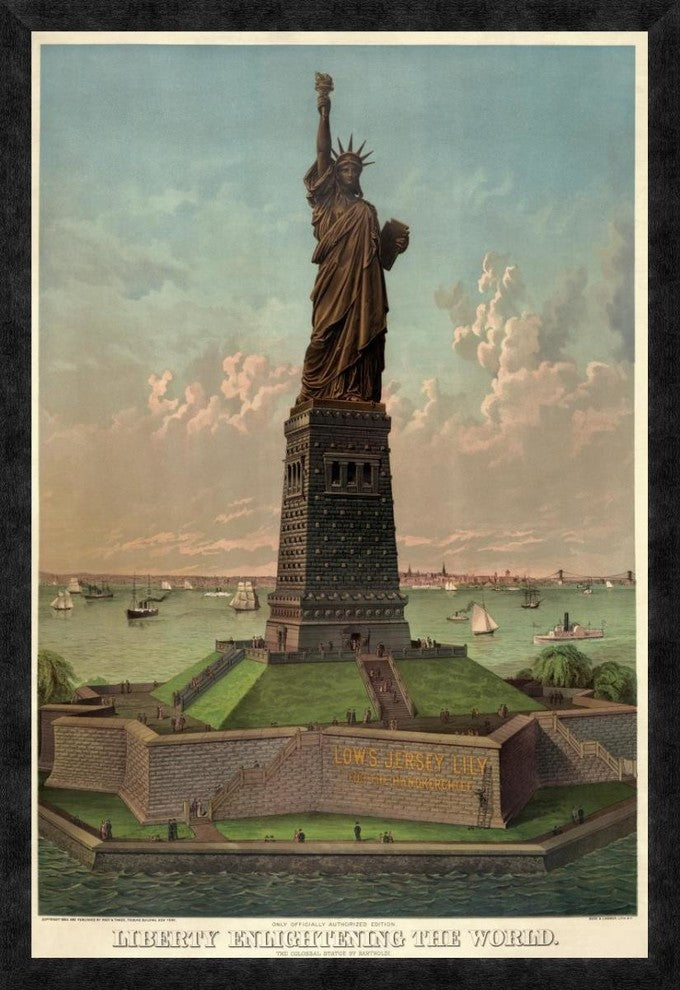 "Liberty enlightening the world" Framed Canvas Giclee, 26"x38"