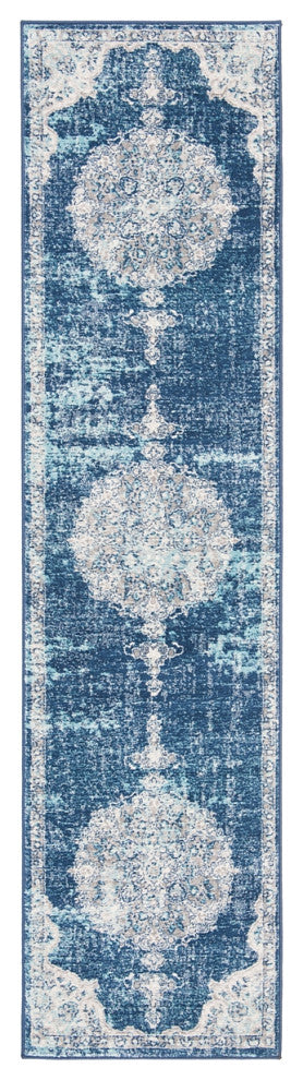 Safavieh Brentwood Bnt867N Rug, Navy/Ivory, 6'7"x6'7" Round