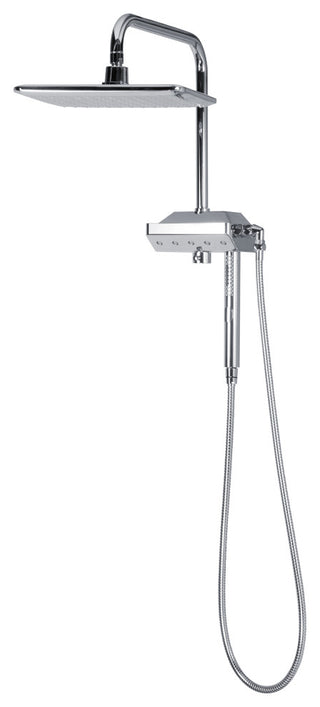 AquaPower 11-in Rain Showerhead Shower System with Pivoting Shower Arm 1.8 GPM, Chrome
