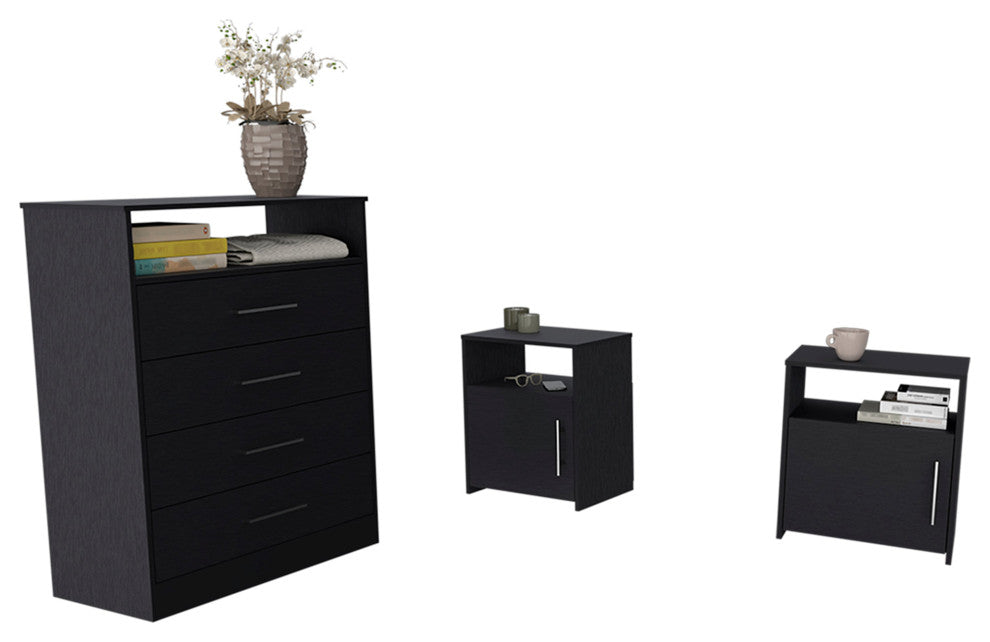 DEPOT E-SHOP Omaha 3-Piece Bedroom Set with Dresser and 2 Nightstands