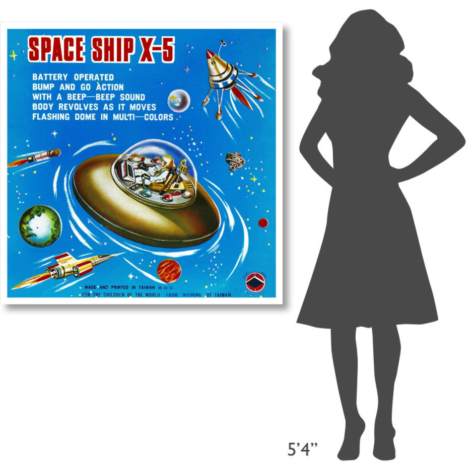 "Space Ship X-5" Digital Paper Print by Retrorocket, 42"x42"