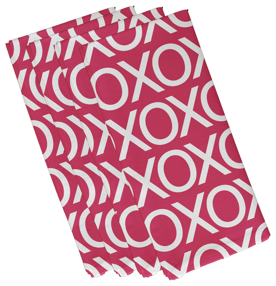 Valentine Print Napkin, Pink, Set of 4