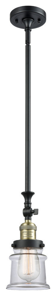 Small Canton 1-Light Mini Pendant, Black Antique Brass, Clear