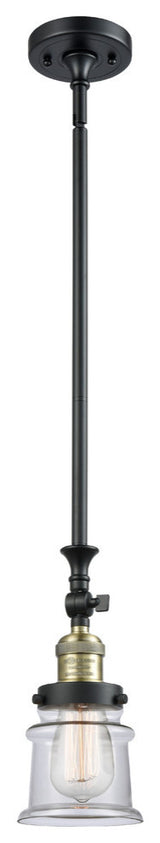 Small Canton 1-Light Mini Pendant, Black Antique Brass, Clear