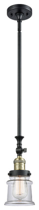 Small Canton 1-Light Mini Pendant, Black Antique Brass, Clear