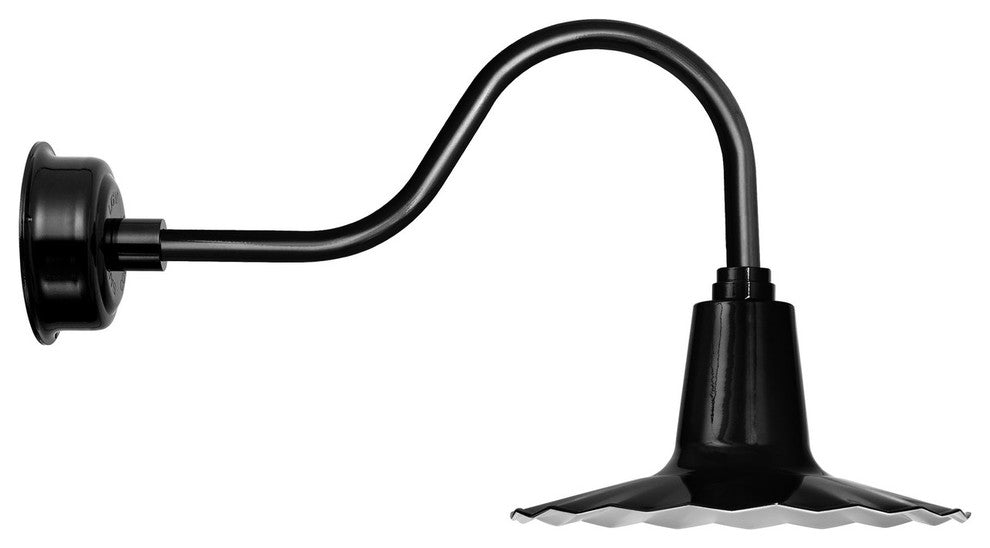 16" Iris LED Wall Light With Contemporary Arm, Black