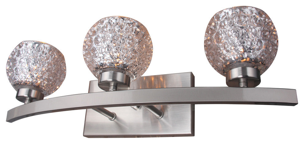 Woodbridge Lighting Charlotte 3-Light Bath, Mercury Crystal Ball, Halogen G9