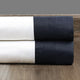 Fresh Popcorn and Polo Navy Vertical Colorblock Panama Fabric Sample, 4Wx4L