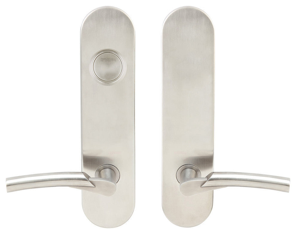 Phoenix Lever, Tubular Dummy Entry With Dummy Cylinder, Satin Stainless Steel