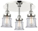 Canton-3 Light 17" Flush Mount-Polished Nickel, Clear Glass Shade