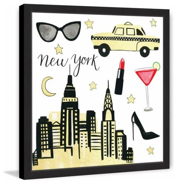 "NYC Chic II" Framed Painting Print, 18"x18"